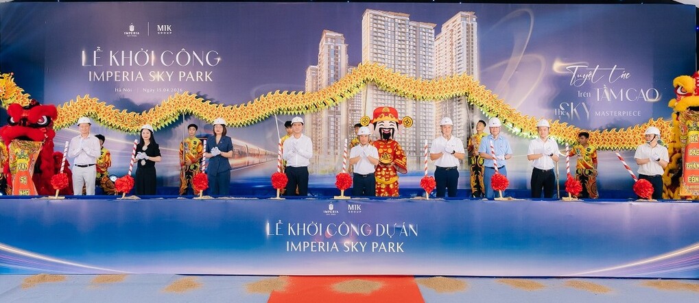 Nghi thức khởi công dự án sáng ngày 15/4. Ảnh: MIK Group